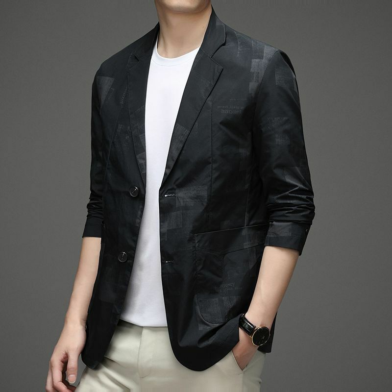 2-A28 Trendy 2023 Spring New Korean Style Plus Size Men's Suit Jacket Young and -aged Single Suit Men's Casual Suit
