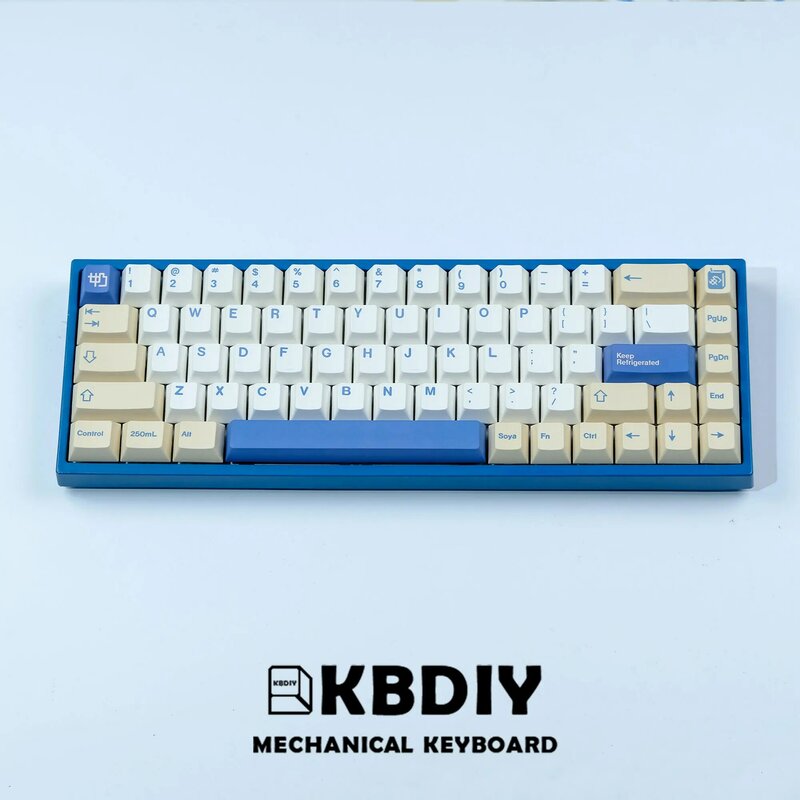 KBDiy GMK Soymilk Keycap 135 Keys PBT Japanese Korean Keycap ISO Enter Cherry Profile for GMK67 K500 Gaming Mechanical Keyboard