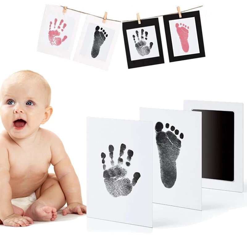 Non-Toxic Baby Handprint e Footprint Imprint Kit, Baby Souvenirs Casting, Recém-nascido Footprint Inkpad, Environmental-friendly Baby Care