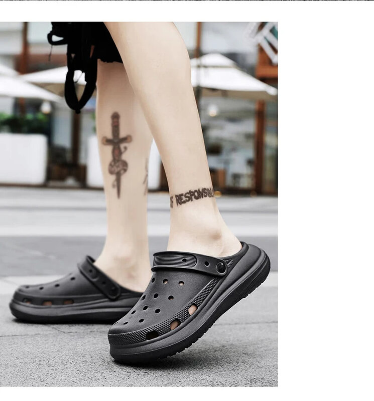Men's Sandals Summer Outdoor Garden Shoes Wear Sandals Home Half Drag Version of the Trend Wrapped Beach Shoes Womens Slippers