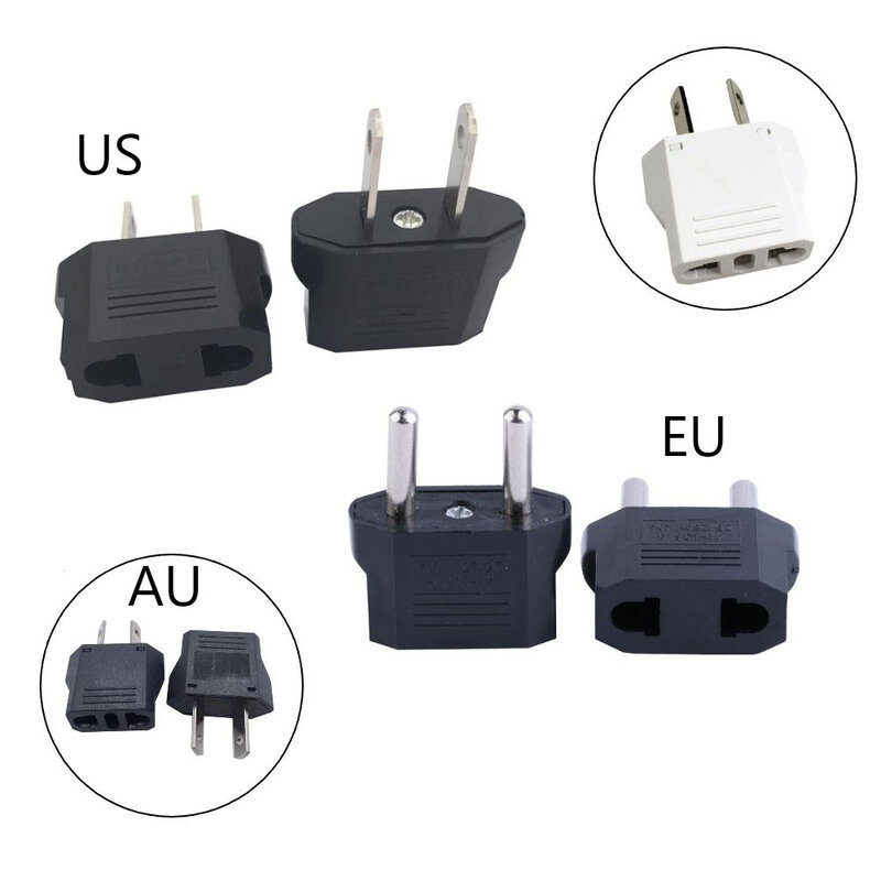 Durable Plug Adapter Adapter Primary Socket Travel Power 1PCS 2cm*3cm AU/EU Black EU Plug 2pin Flame Retardant