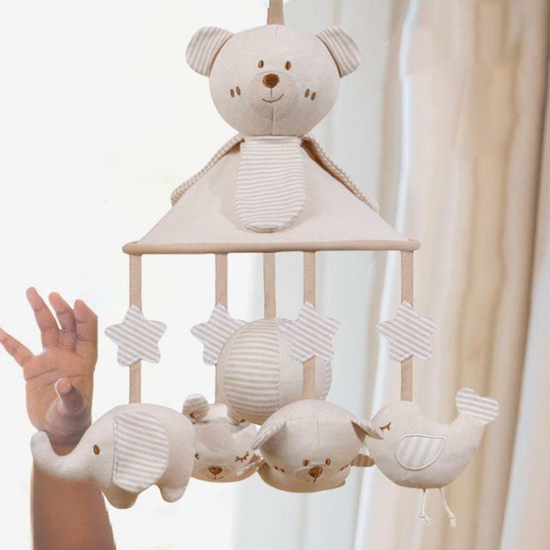 Musical Crib Mobile Rattles Stroller Crib Hanging Toy Crib Mobile Spinner With Soothing Lullaby Cute Animals Nursery Mobile