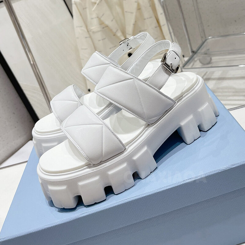 Сандалии женские с широкополосной подошвой, дизайнерская удобная обувь для прогулок, лето 2024