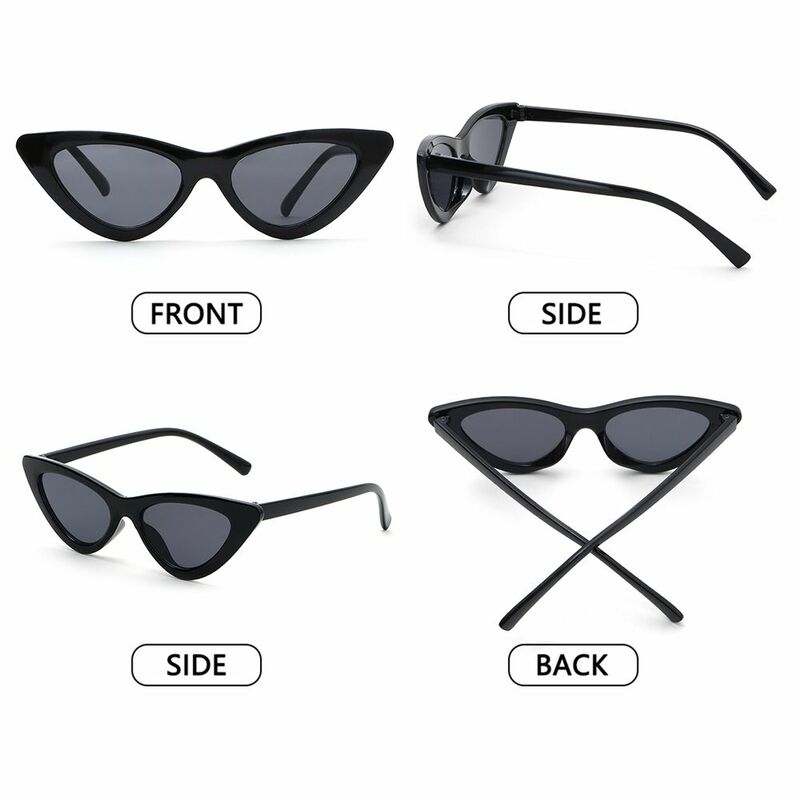 Kacamata hitam anak-anak Retro bingkai sempit, kacamata hitam mata kucing untuk balita