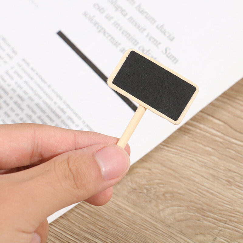 50 Mini lavagna messaggio in legno ardesia rettangolo clip clip pannello scheda memos label