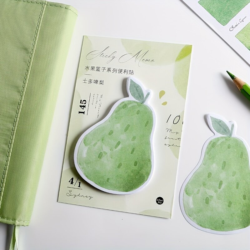 1 Sheet  Pear Peach Lemon Watermelon Memo Pad for Scrapbooking DIY Decorative Material Collage Journaling