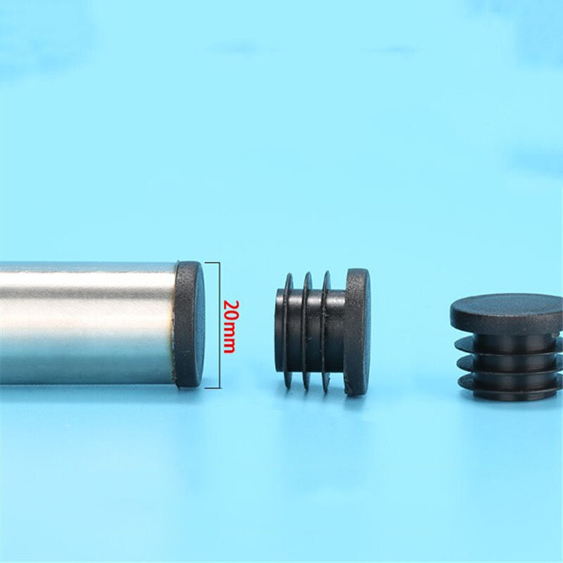 Round Plastic Blanking End Cap Black Tube Pipe Inserts Plug Chair Table Feet Cap Tube Pipe Insert Plug Decorative Dust Cover