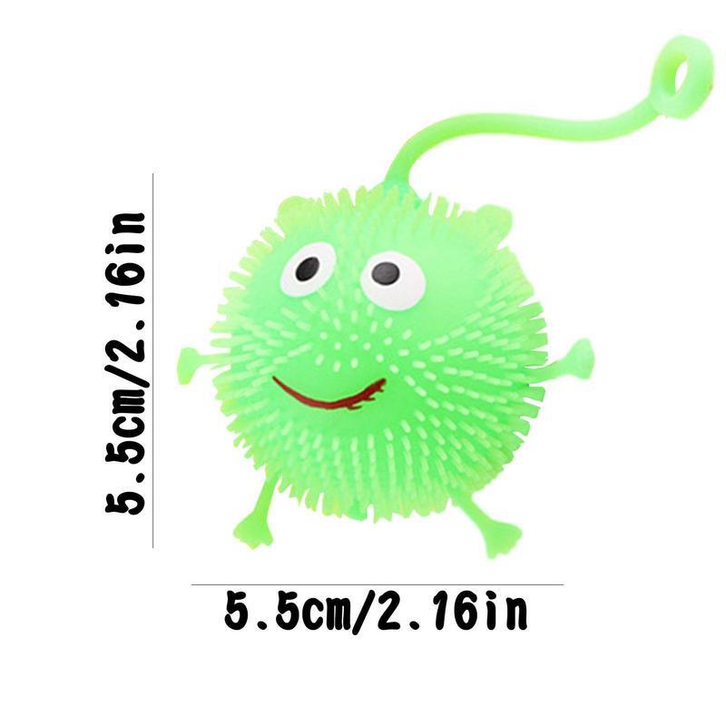 LED Smile Face Flashing Toy Bouncy Ball Glowing Sensory Ball Responsive Ball For Boys And Girls Party Favor Stress Relieve Toy