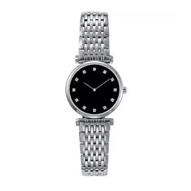 Luxury New Jialan Quartz Ladies Watch Stainless Steel Bracelet Fashion Black Plate Diamonds Womens Sapphire Glass