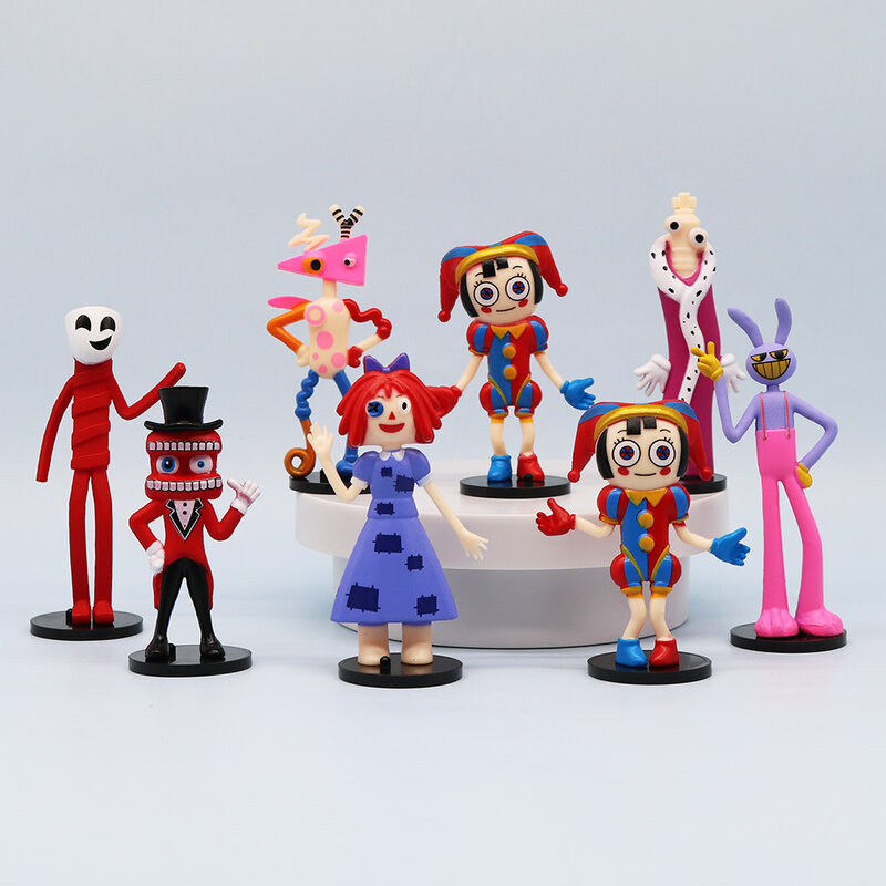 8 buah tokoh Anime sirkus Digital lucu PVC tokoh aksi Model koleksi meja kantor dekorasi hadiah ulang tahun