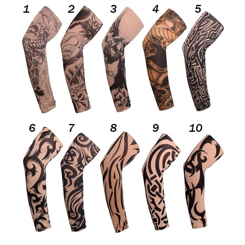 1Pcs Sportswear Warmer Outdoor Sport Basketball Summer Cooling Arm Cover Sun Protection Flower Arm Sleeves Tattoo Arm Sleeves
