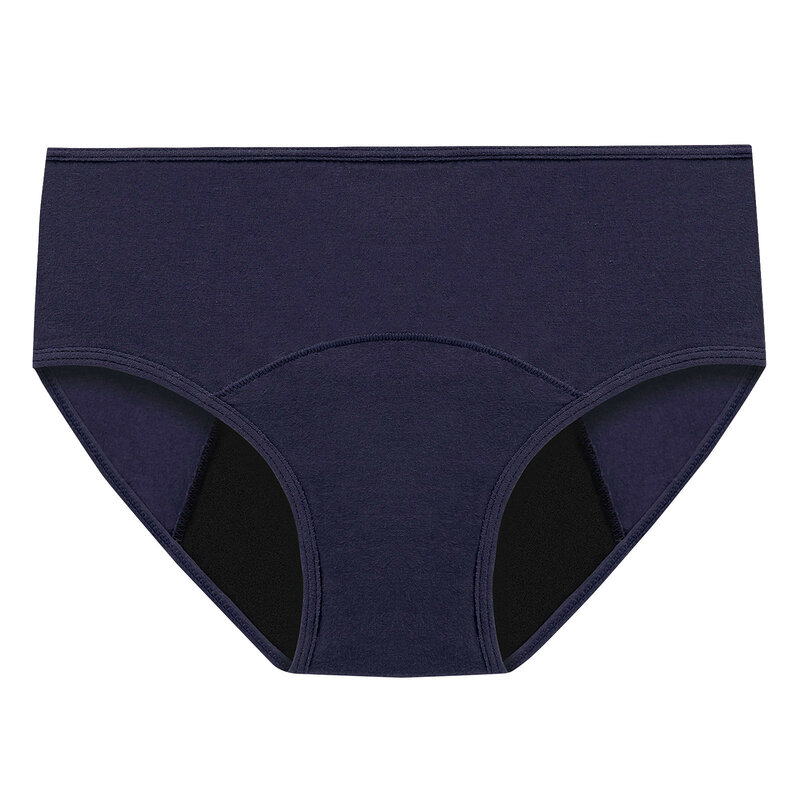 Plus Size Women Menstrual Panties Absorbent Waterproof Liquid Traceless Mid Waist Solid Triangular Physiological Panties 4pcs