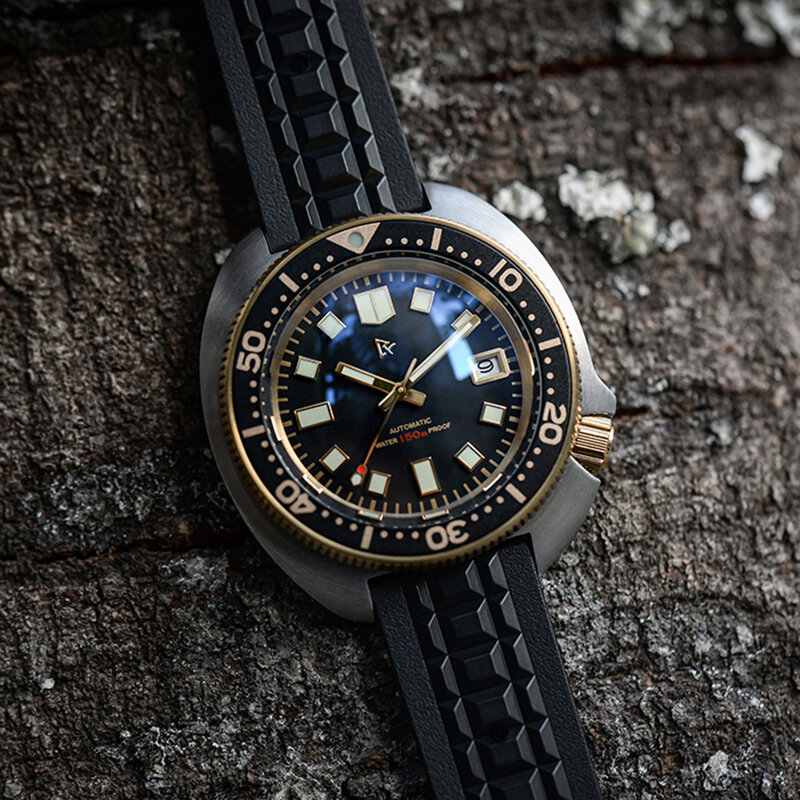 Mutae-男性用時計nh35,lewillard 6105,自動機械式腕時計,防水,サファイアc3,発光,150m