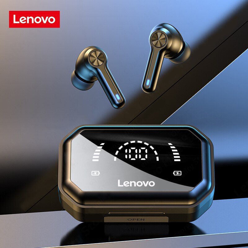 Lenovo LP3 Pro earphone TWS Bluetooth 5.0, Headset game nirkabel HIFI dengan tampilan baterai 1200mAh