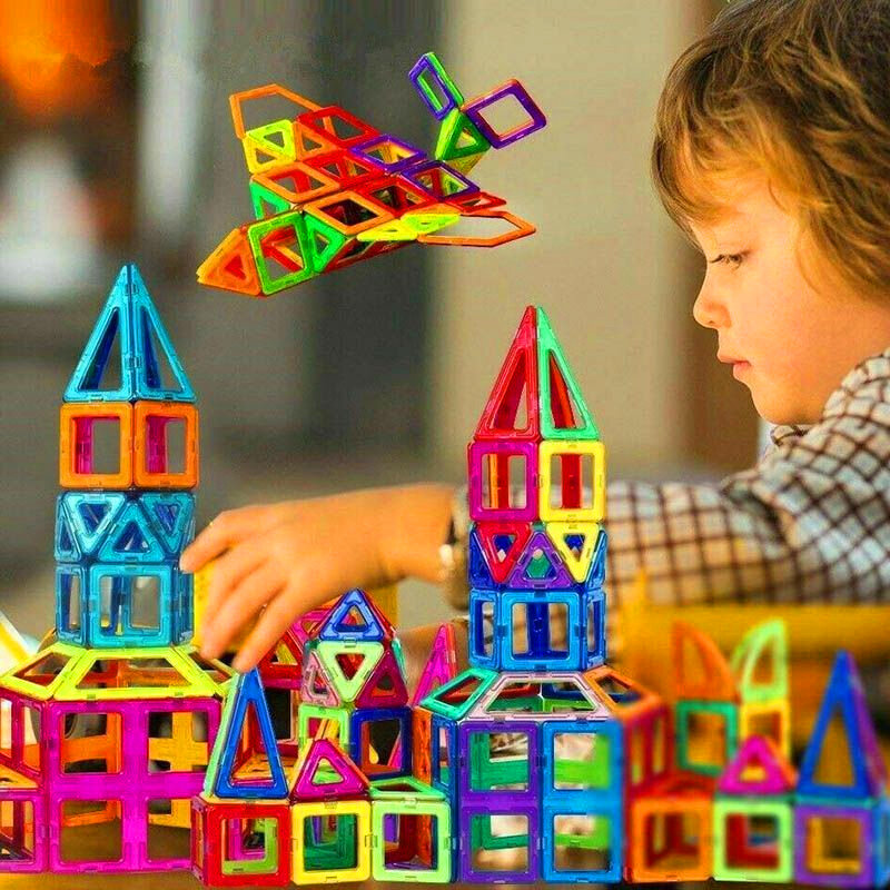 Blocos de construção de tijolos magnéticos para crianças, Constructor Games, Constructor Brinquedos Educativos, Kids 'Magic Toys, Presentes, 114Pcs
