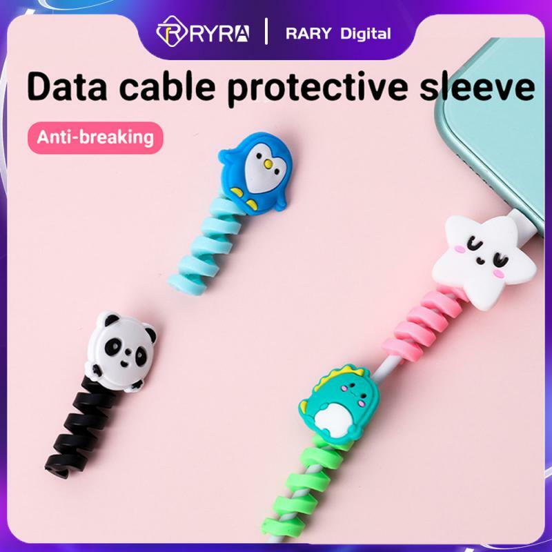RYRA-Protector de Cable de carga para teléfono, soporte de bridas, Clip Enrollador para ratón, Cargador USB, organizador de cables de gestión