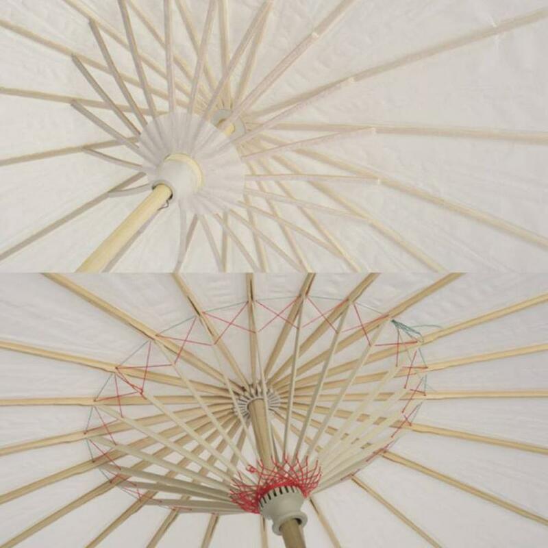Paraguas de tela de seda para mujer, sombrilla de papel de bambú, flores japonesas, lluvia, accesorios de Cosplay, paraguas de baile Vintage