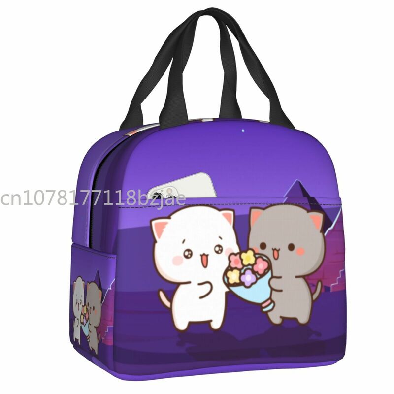 Funny Cooking Master Goma Insulated Lunch Bag for Women Resuable Mochi Cat Cooler Thermal Lunch Box Kids School Children