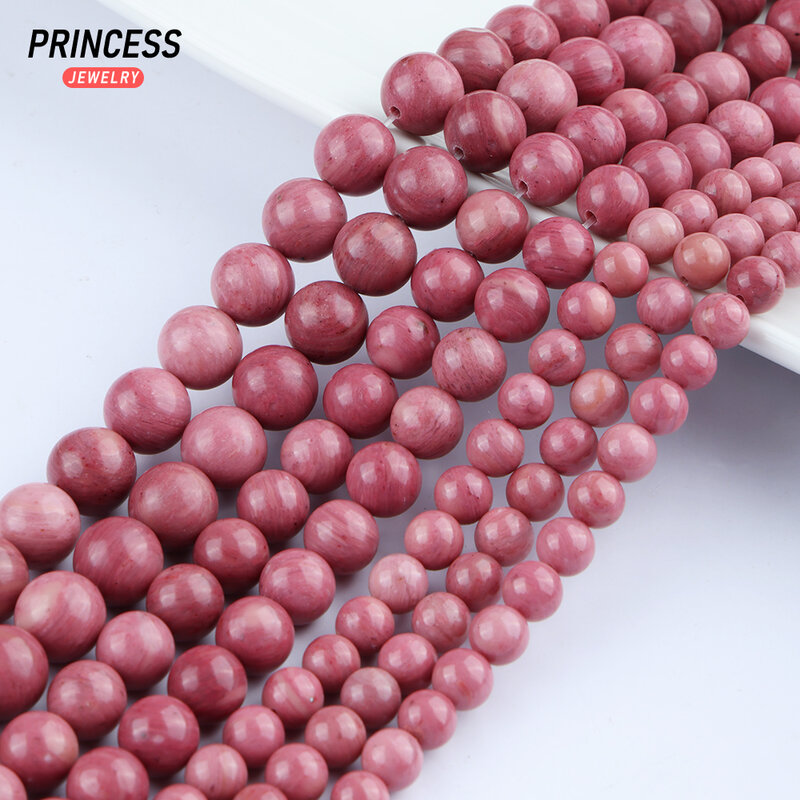 A ++ perle sciolte di rodonite rossa naturale per gioielli che fanno collana di bracciali accessori fai da te 4 6 8 10mm all'ingrosso