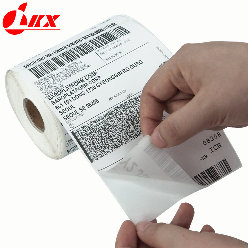 LKX 100x150mm 500pcs Yellow bottom Thermal Labels Printer Shipping Labels All-Purpose Label Paper Sticker Waterproof Oil-Proof