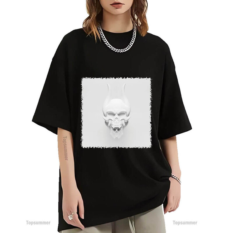 Camiseta de algodão com silêncio na neve álbum para homens e mulheres Trivium Tour, streetwear de verão, camiseta preta
