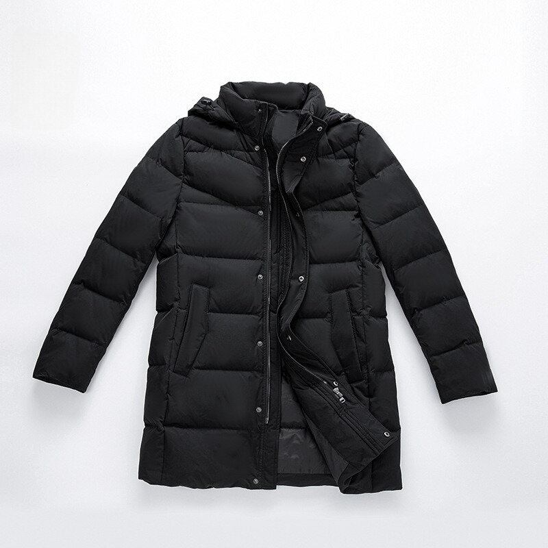 Czarna kurtka z kapturem zimowa jednolity kolor na co dzień młodzieżowa kurtka puchowa