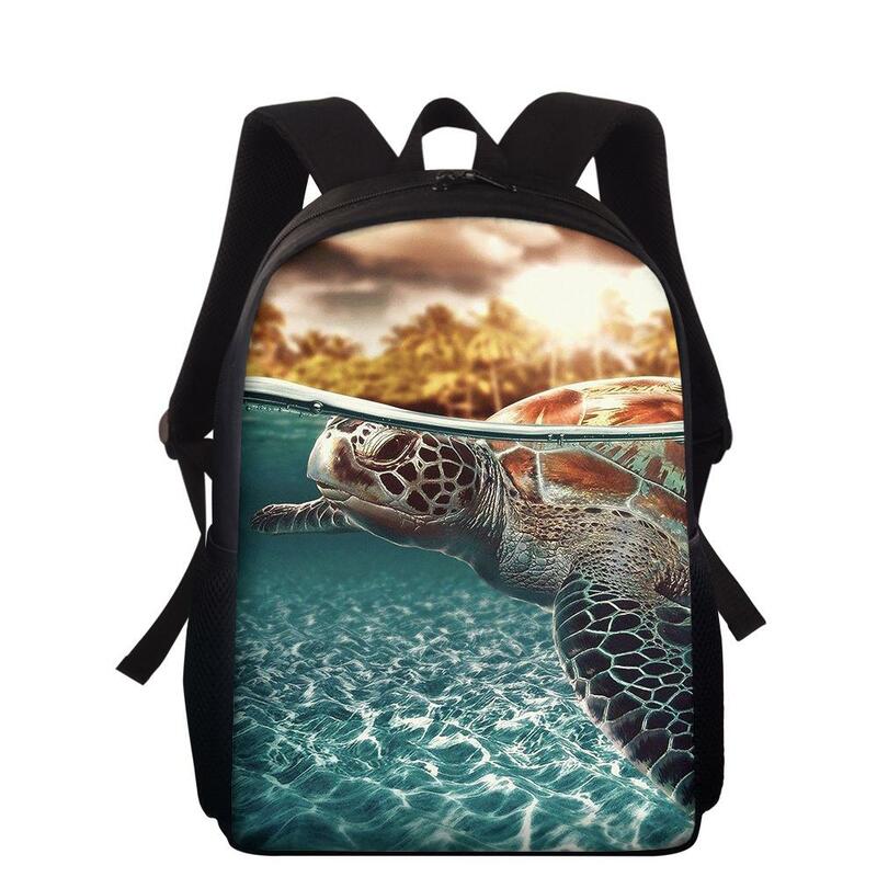 Tas punggung anak SD, ransel cetakan kura-kura laut untuk anak-anak, ransel anak SD unik, tas sekolah 3D untuk anak laki-laki dan perempuan