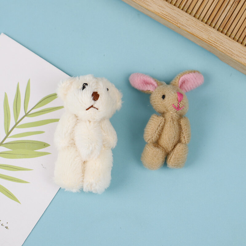 Mini conejo de felpa suave de alta calidad, casa de muñecas, accesorios en miniatura, muebles de juguete para muñecas, decoración del hogar, 5cm, 1pc