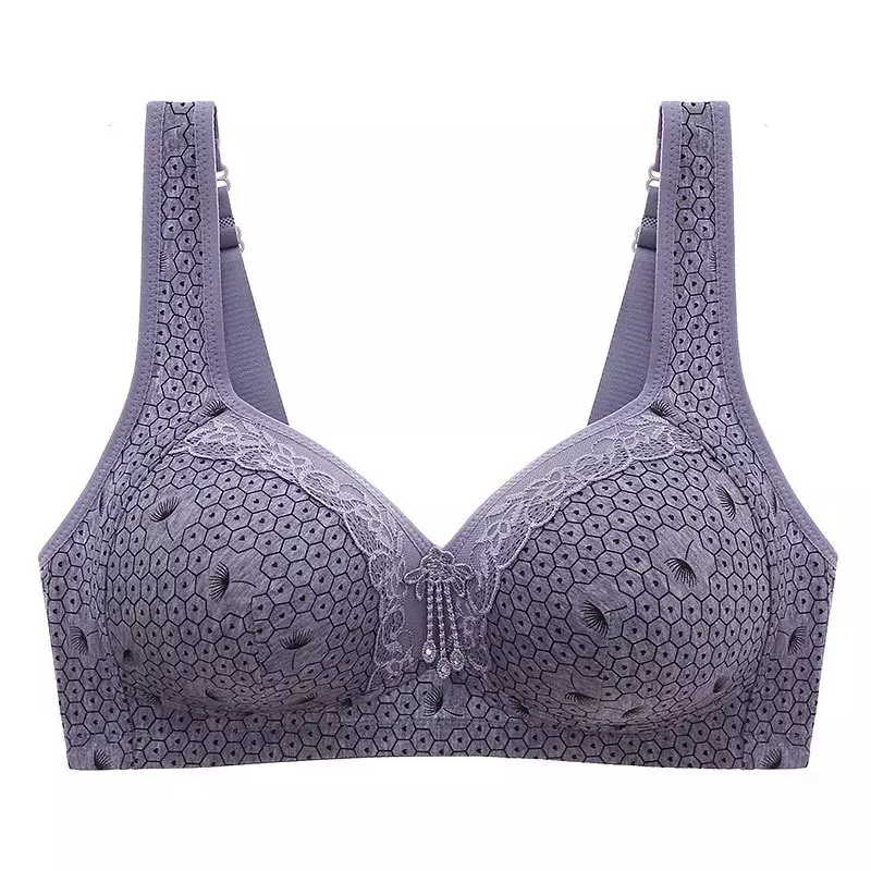 Summer Large Size Bra Without Underwire Thin Breathable Comfortable Three-row Buckle Underwear Bra Cover for The Elderly