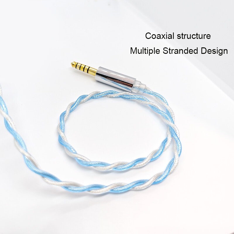 iem cable 0.78 2PIN LIZT 2 Core Earphones Silver Plated Upgrade OCC 4.4mm Balance 2.5 3.5