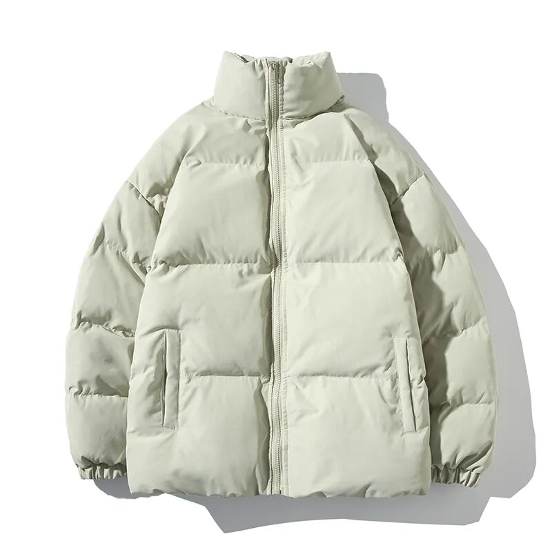 Y2K jaket Parka wanita ukuran besar, jaket Parka musim dingin hangat kerah berdiri warna polos kasual modis 5XL untuk pria dan wanita
