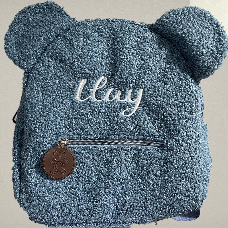 Mochila de oso personalizada bordada con tu nombre, bolso escolar para niños, mochila de viaje, mochilas de hombro de oso lindo para mujer