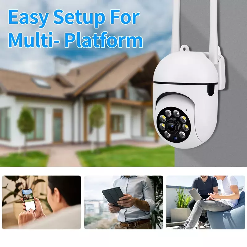 Cámara de seguridad inalámbrica para el hogar, Monitor de 8MP con Wifi, visión nocturna a Color, para exteriores, CCTV, HD, impermeable IP66