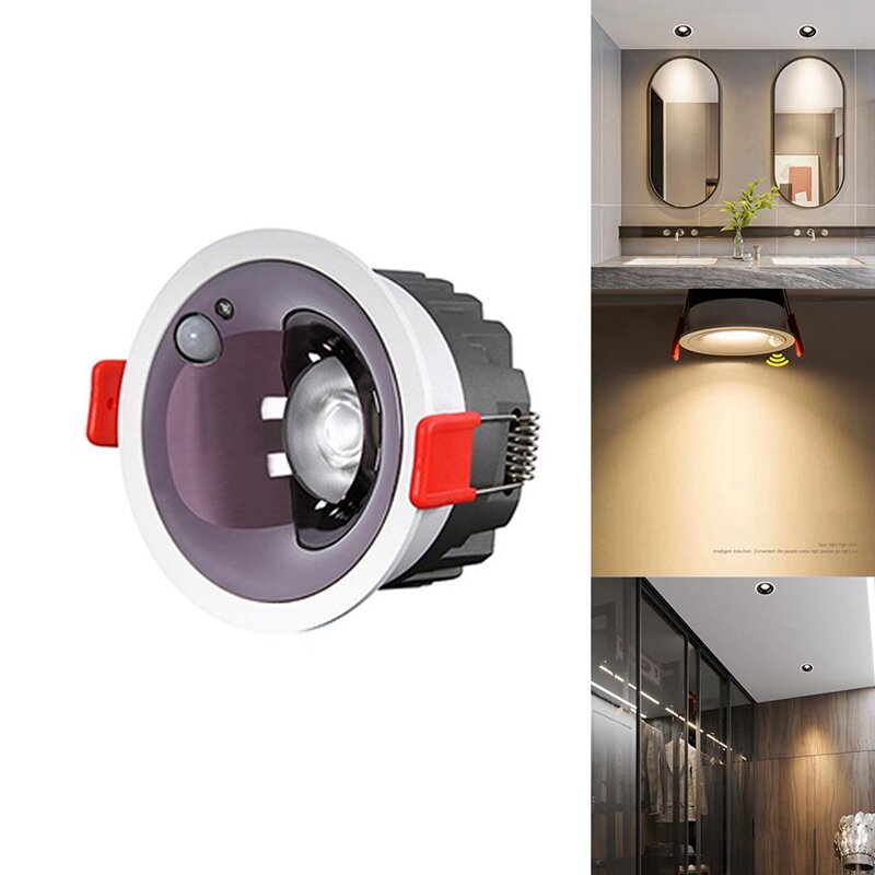 Spot Lumineux LED Anti-Éblouissement à Induction pour Salle à Manger, Bureau, Éclairage de Chambre à Coucher, Encastré Étroit, Ultra-Mince, 9W