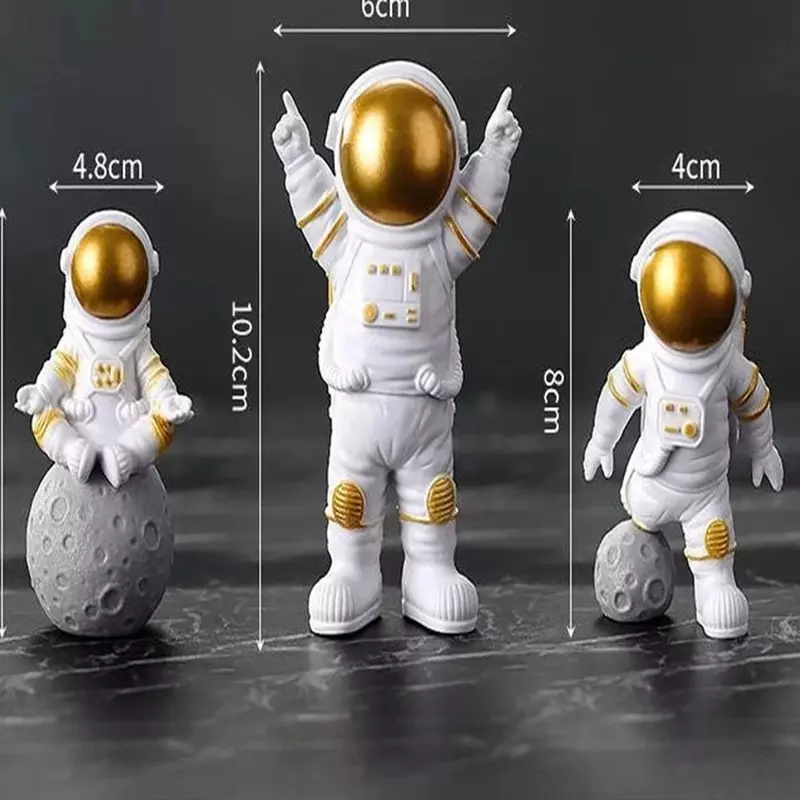 Statue de figurine d'astronome pour enfants, sculpture Spaceman, jouet dos, bureau, décoration de la maison, modèle, cadeau, 4 pièces