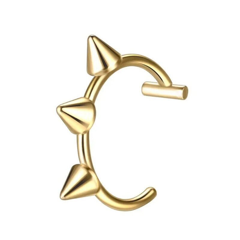 Aço inoxidável anel de nariz falso, Cool Non-Pierced, Hip Hop Hoop, anéis de septo, C Clip Lip Ring, 1pc