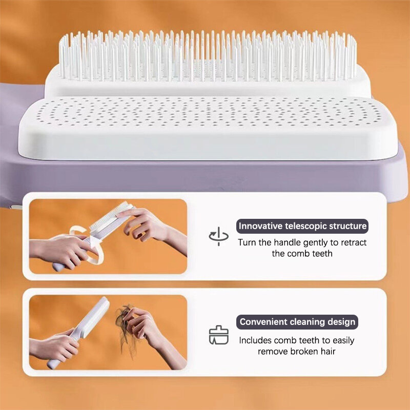 Massage Airbag Comb Straight Hair Comb Rotation Handles Cleaning Hair Loss Anti-Static Hairbrush Self Cleaning Comb For Women