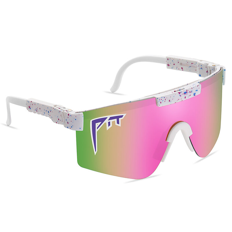 Pitt Viper Riding gafas de sol Anti VU400, lentes coloridas de película verdadera para deportes al aire libre, gafas de sol con bolsa de espejo y patas, sin P