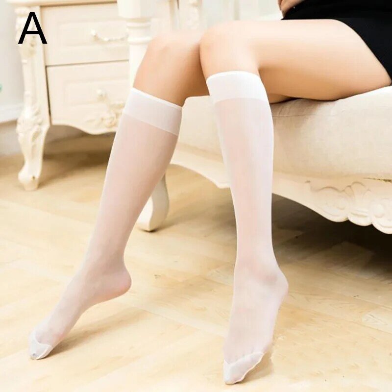 1 Pair Comfortable Calf Socks Transparent Stockings Thin Summer Wear Women Socks Smooth Knee Highs Socks High Quality
