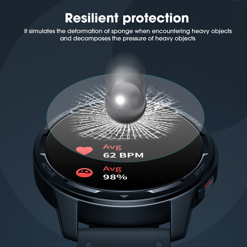 ล้างกระจกนิรภัยป้องกันฟิล์มสำหรับ Xiaomi นาฬิกา S1 Smartwatch Anti-ลายนิ้วมือ HD ป้องกันหน้าจอสำหรับ Mi S1 Active