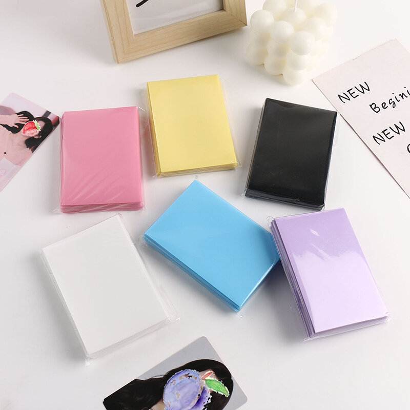 50pcs/pack Ice Cream Color Card Bag Photocard Sleeves Photo Cards Storage Bag PP Frosted Card Film