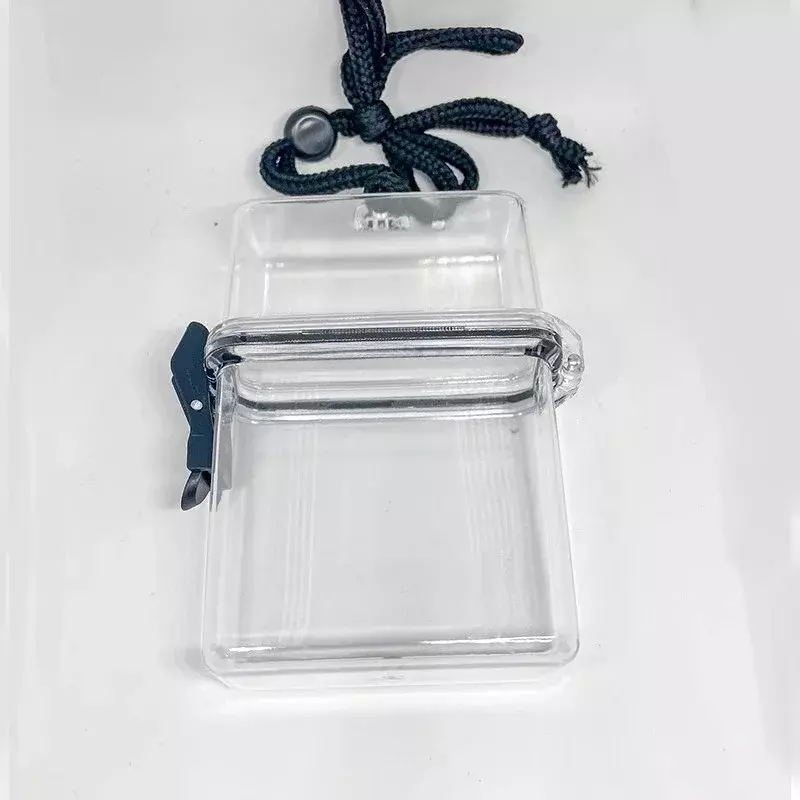Transparent 3 Inch Photocard Holder Photo Storage Box with Rope Card Holder Plastic Square Dustproof Box Desk Accessories