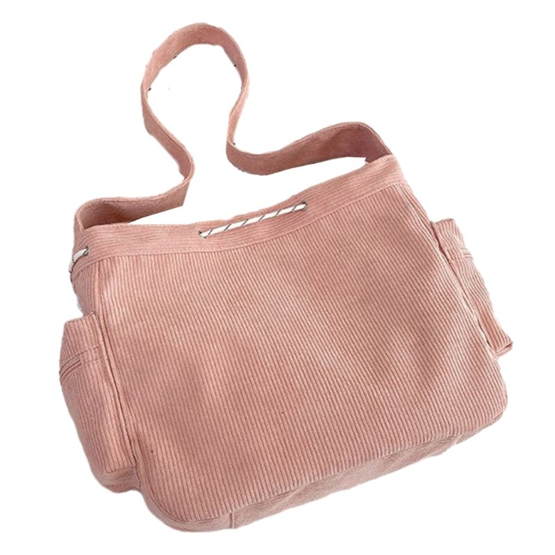 Versatile Corduroy Crossbody Bag with Pendant Shoulder Bags for Daily Errands Drop shipping