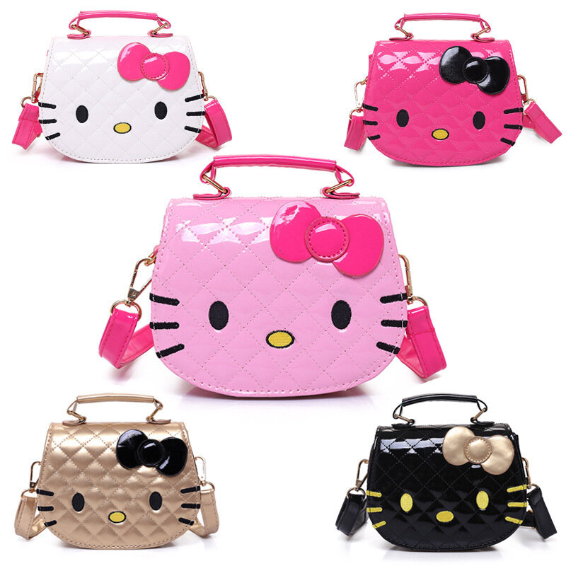 Новинка 2023, сумки через плечо Hello Kitty для девочек, водонепроницаемая сумка-мессенджер с милым мультяшным рисунком, модная детская сумка с аниме, подарки на день рождения