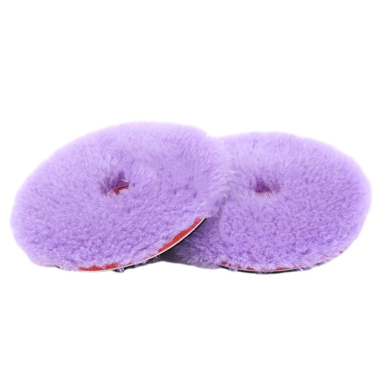 Almohadilla de pulido de lana para pintura de coche, espuma de esponja púrpura, encerado de madera para máquina de pulido, 130mm, 5,5 pulgadas