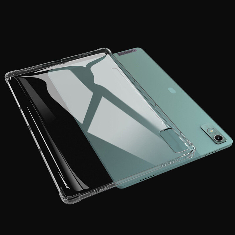 Per Lenovo Xiaoxin Pad Pro airbag da 12.7 pollici custodia morbida in TPU Cover trasparente per Xiaoxin Tab P12 2023 Cover per Tablet in silicone trasparente