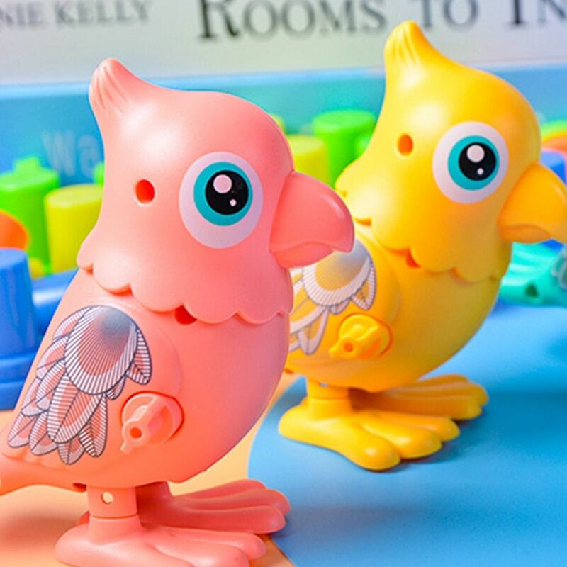 어린이용 귀여운 앵무새 장난감, 클래식 와인드 업 장난감, 만화 동물 체인, 시계 작업 장난감, 어린이 선물