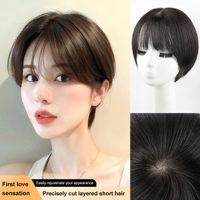Peruki z krótkim warstwowym ludzkim włosiem peruki z prostymi bobami ludzkie włosy dla kobiet naturalny czarny brązowy prawdziwy ludzki peruka z grzywką Bob