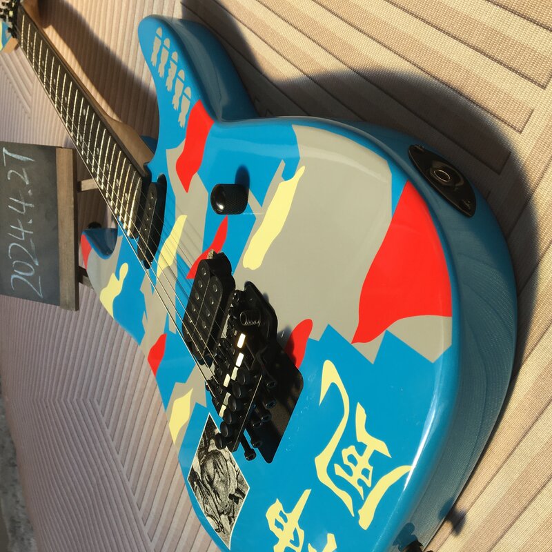 Darmowa wysyłka w magazynie zamówienie gitary elektrycznej natychmiast niebieskie gitary mahoniowe korpus gitary 6-strunowa gitara guiatrra
