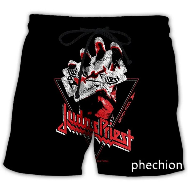 Phechion New Fashion uomo/donna Judas Priest Rock Band stampa 3D pantaloncini Casual novità Streetwear uomo pantaloncini sportivi larghi L55